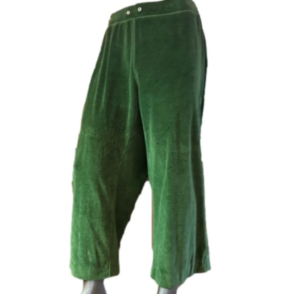 3X 1.State green velour pull on elastic waist lounge jogger pants with pockets - Picture 10 of 14